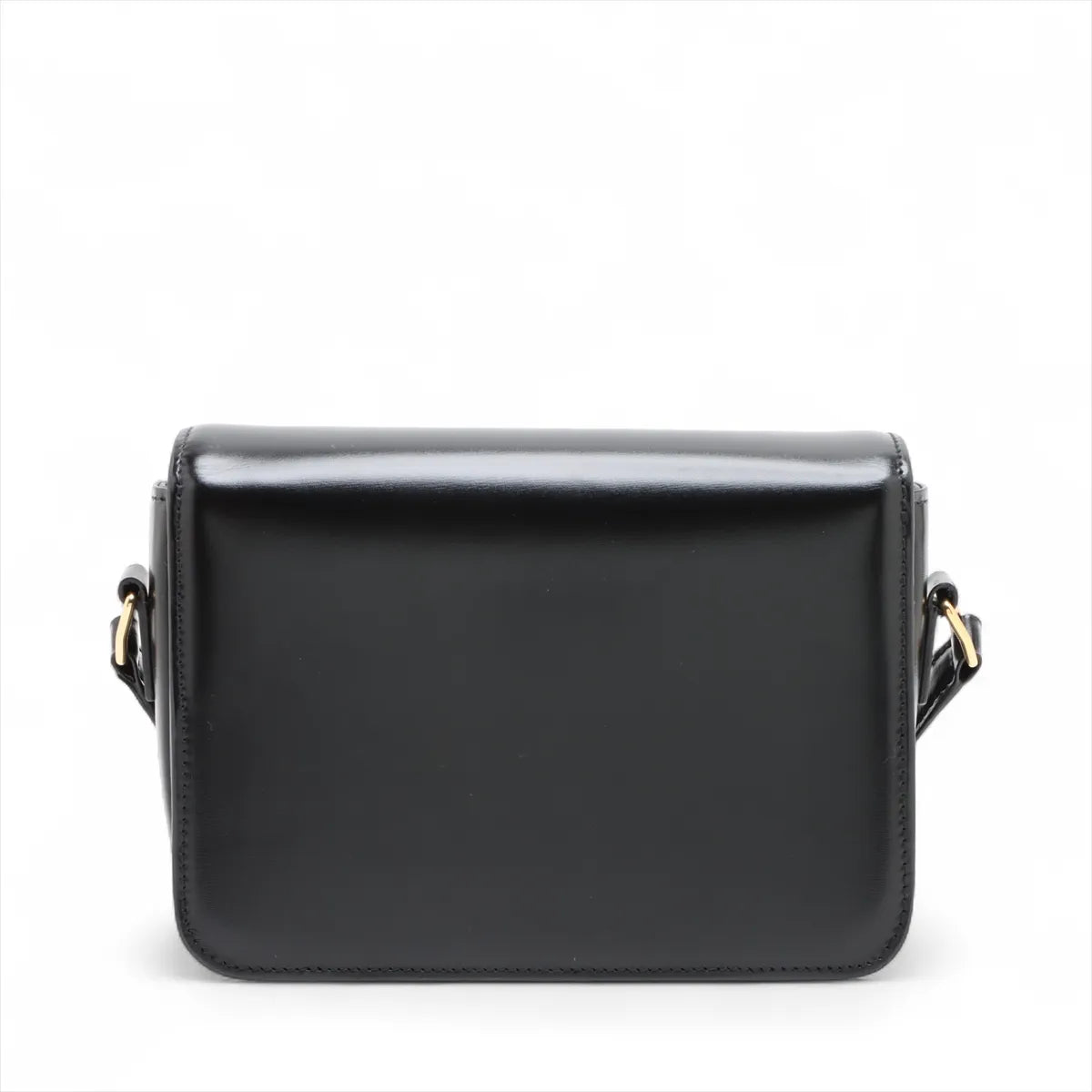 Celine Triomphe Teen Leather Shoulder Bag Black