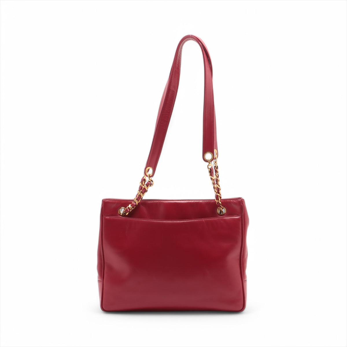 Chanel CC Logo Lambskin Chain Tote Bag Red * PREORDER *
