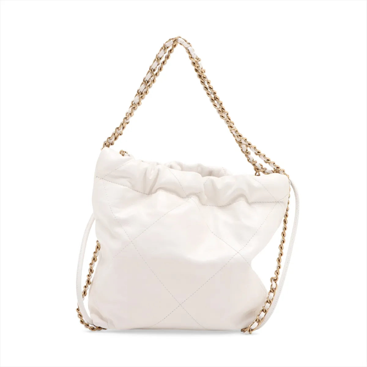 Chanel Chanel 22 Mini Shiny Calfskin Chain Shoulder Bag White