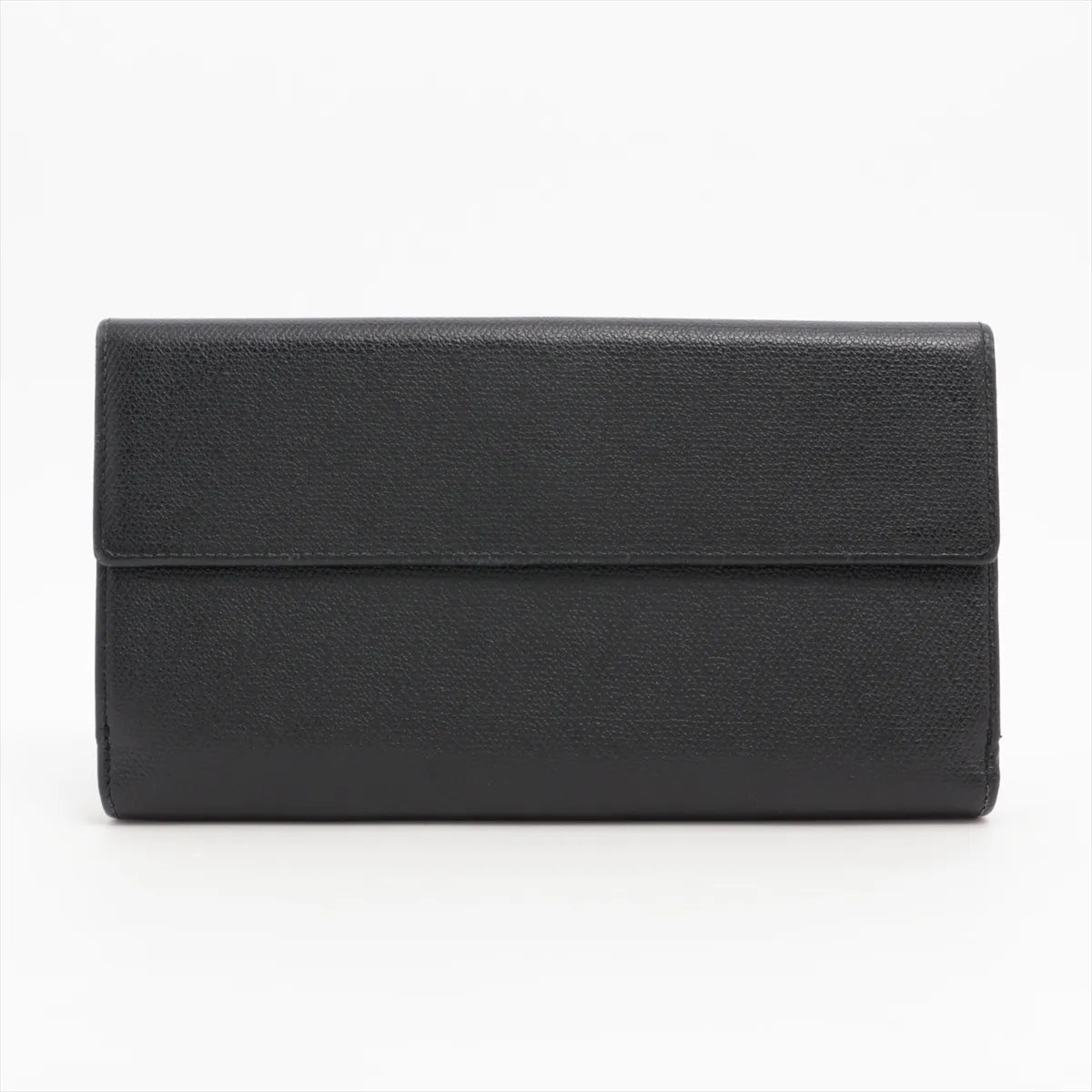 Chanel CC Logo Button Leather Long Wallet Black