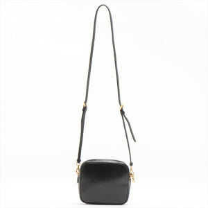 Prada Saffiano Patent Leather Shoulder Bag Black