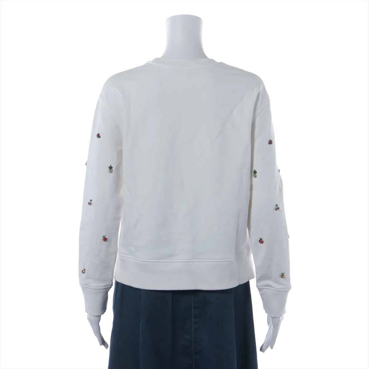 Valentino Fruits Beads Knitted Cotton Sweater White