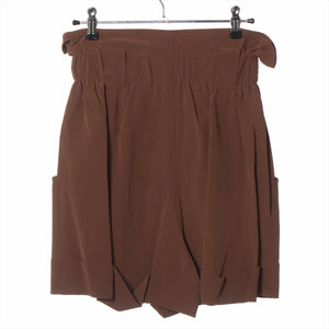 Fendi High Waist Silk Short Pant Brown