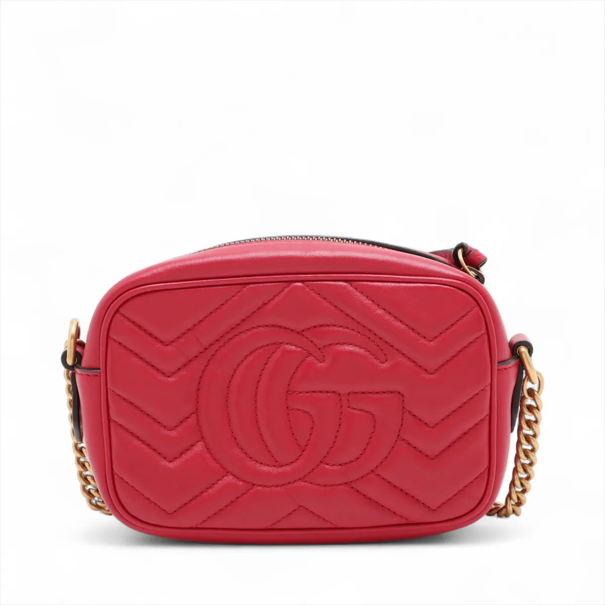 Gucci GG Marmont Leather Chain Camera Bag Red