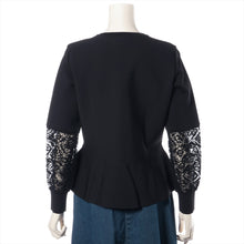 Load image into Gallery viewer, Louis Vuitton Metallic Silver Sleeve Cardigan Black