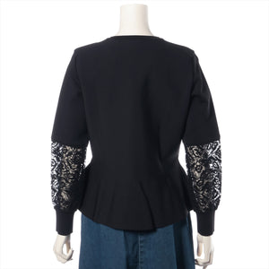 Louis Vuitton Metallic Silver Sleeve Cardigan Black