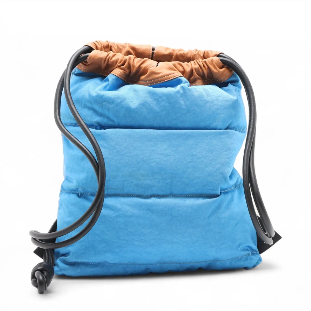 Loewe Puffy Yago Leather x Nylon Backpack Blue x Brown