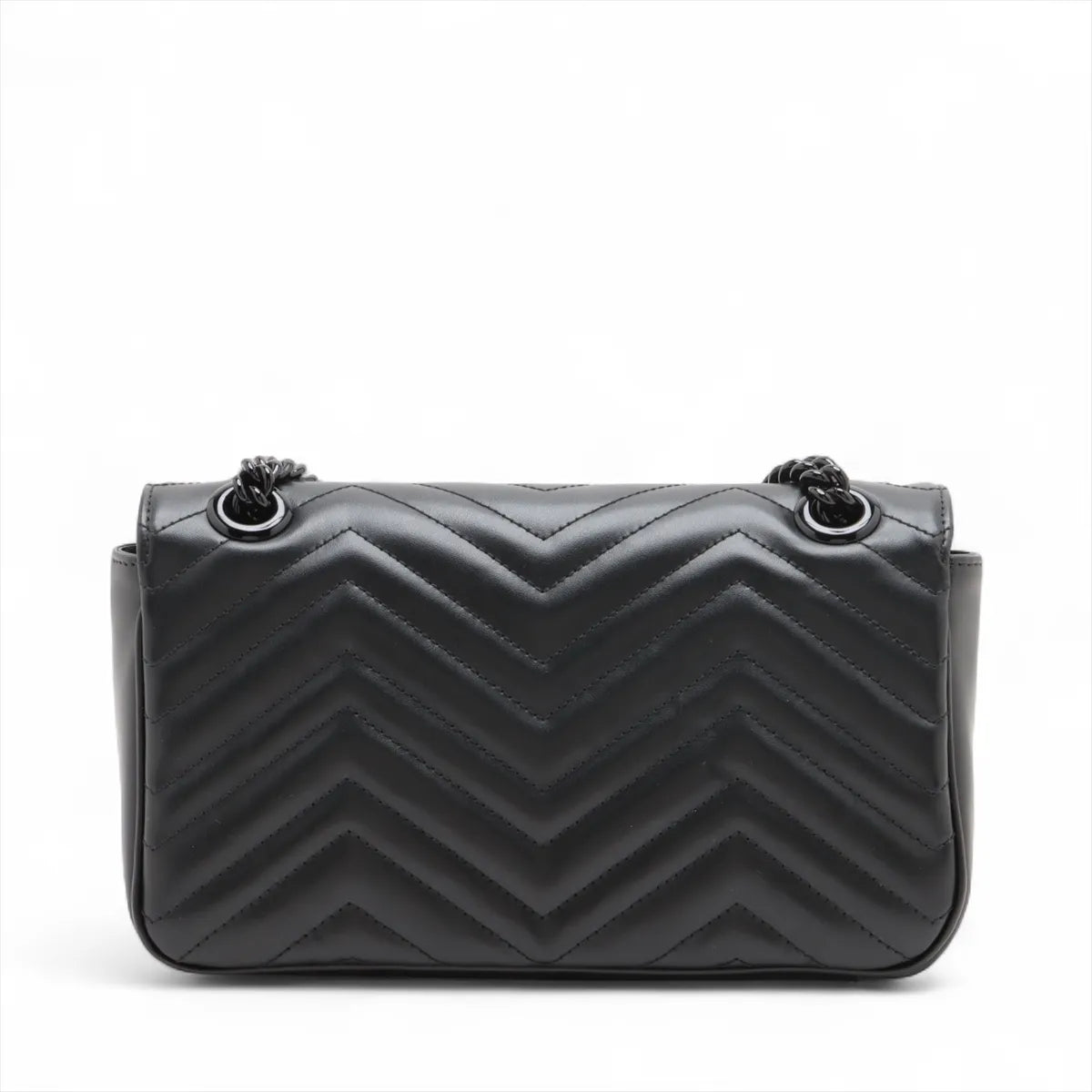Gucci GG Marmont Leather Chain Shoulder Bag Black