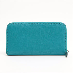 #1 Fendi Leather Zippy Wallet Blue