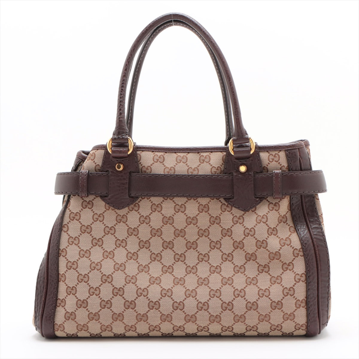 Gucci GG Canvas Leather Shoulder Bag Beige×Brown