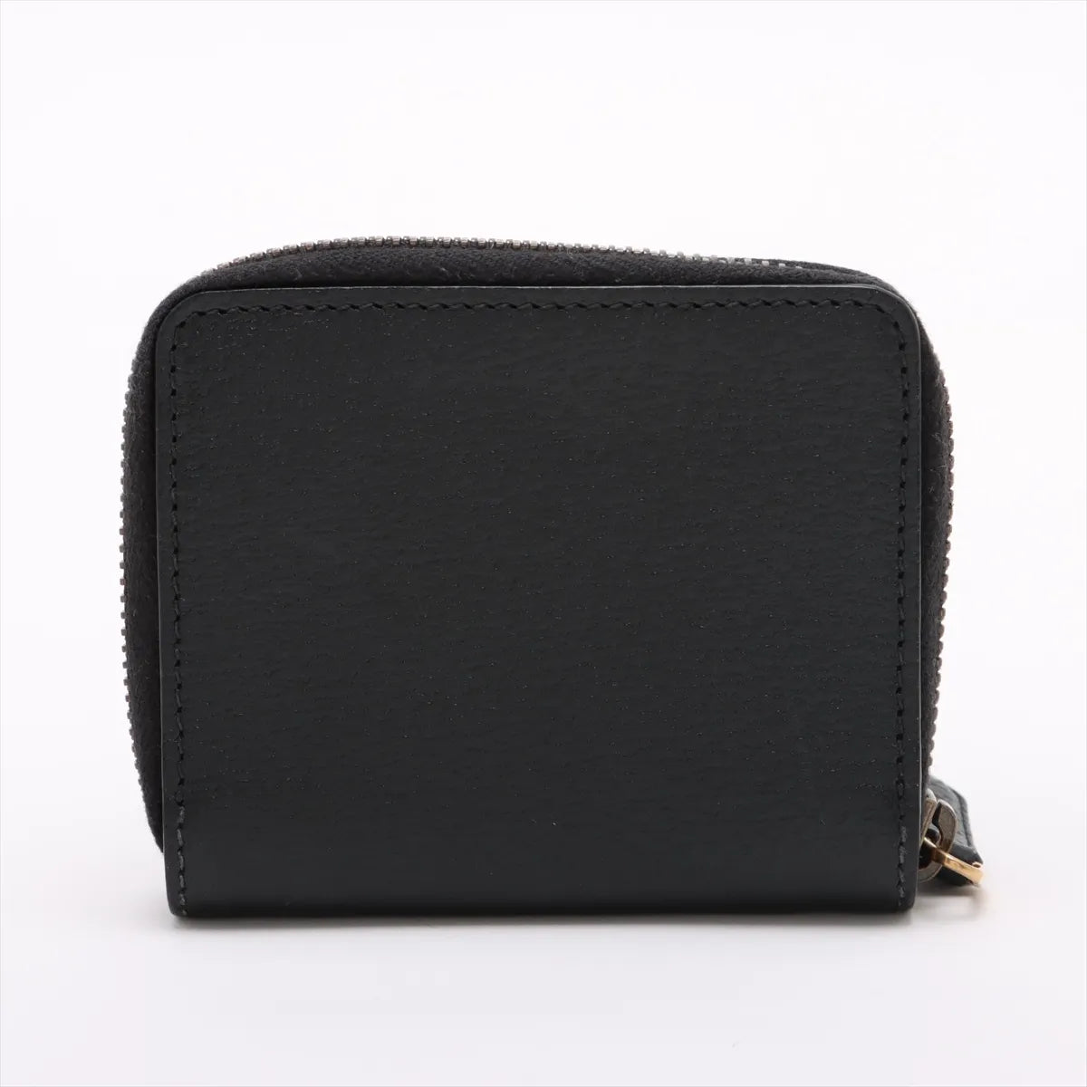 Gucci Double G Leather Zip Coin Purse Black