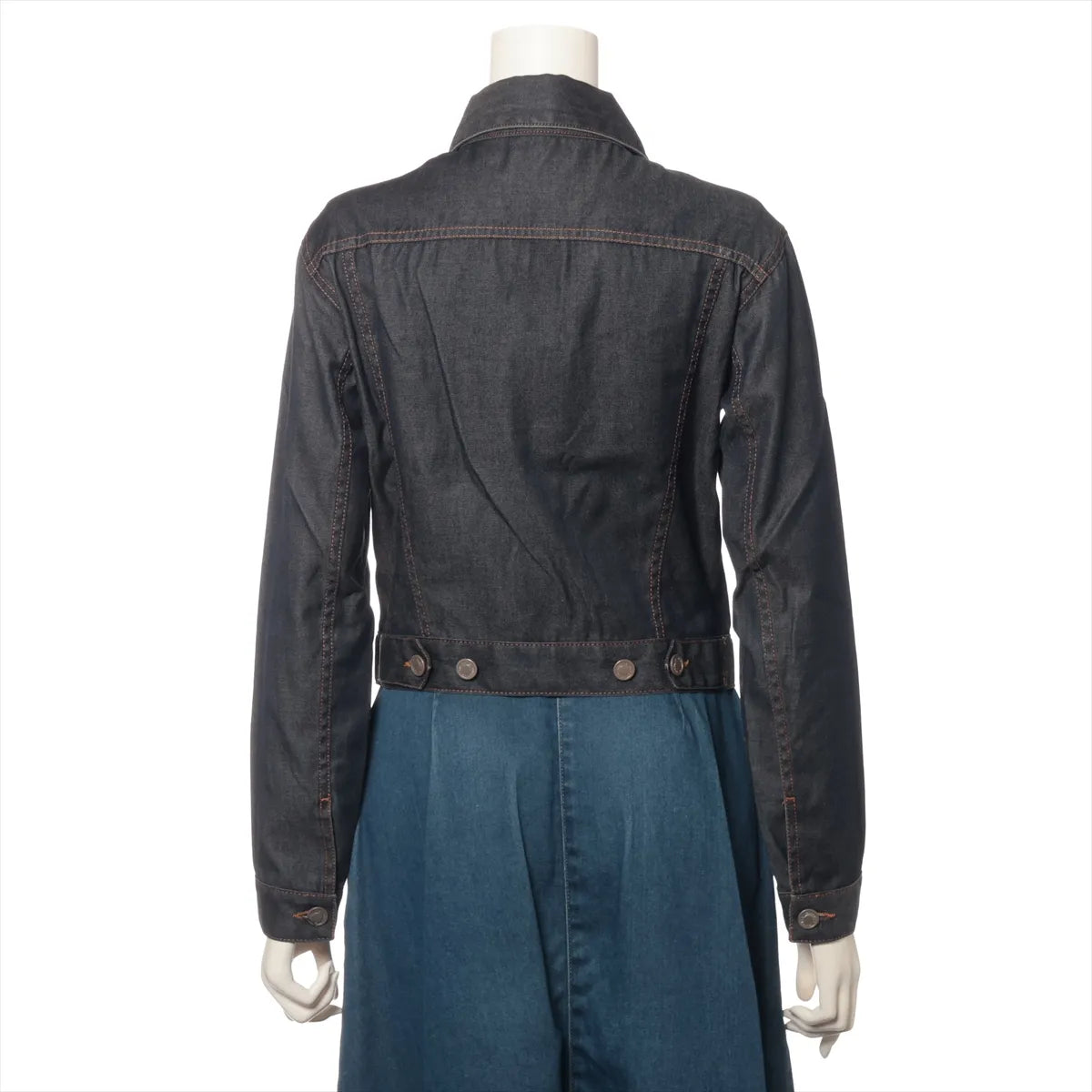 Gucci Cotton Denim Jacket Navy Blue