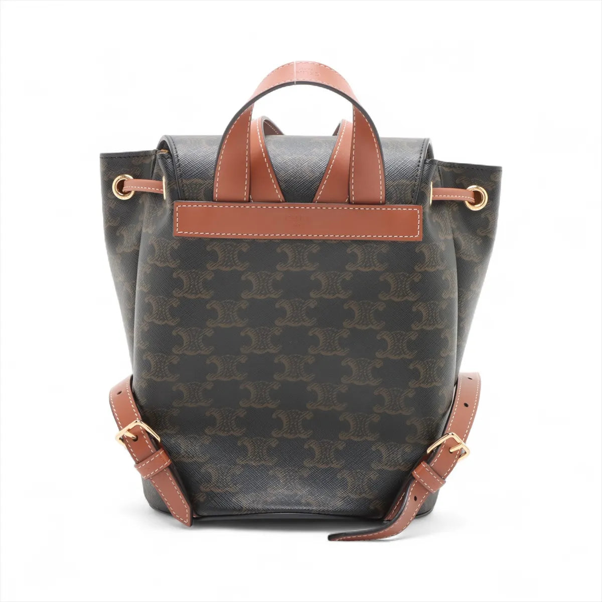 Celine Triomphe Bonnie Leather Backpack Brown