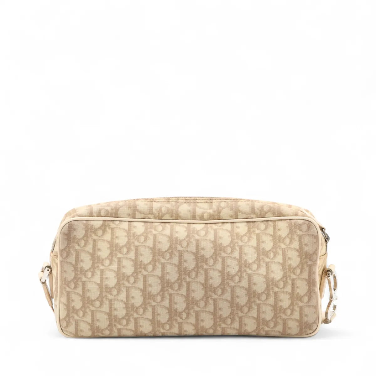 Christian Dior Trotter Embroidered Floral Shoulder Bag Beige