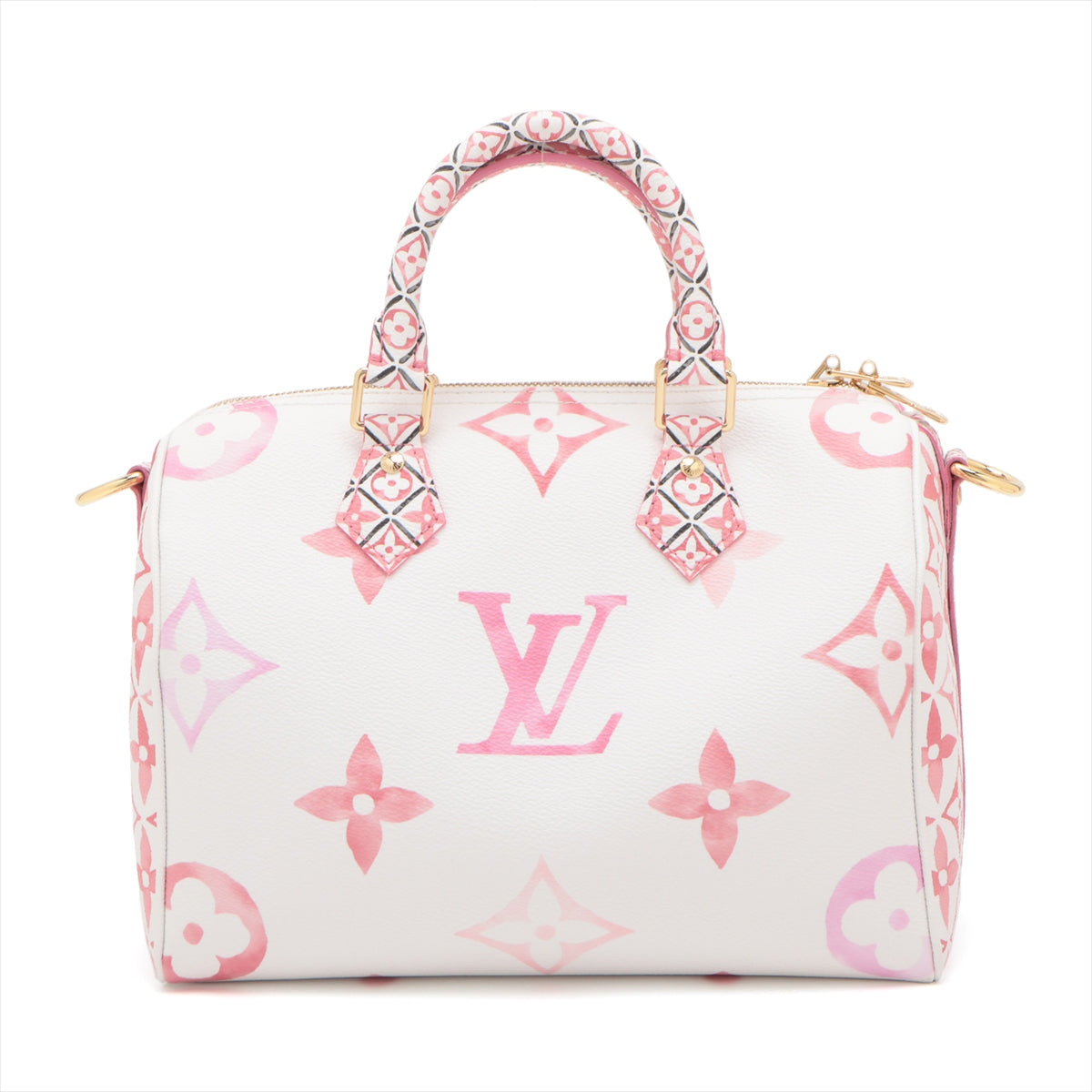 Louis Vuitton Watercolor Giant Monogram By The Pool Speedy 25 Pink Rose x White