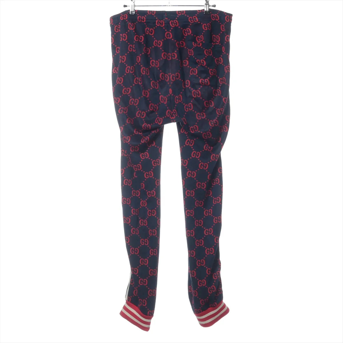 Gucci GG Jacquard Cotton Track Pants Navy Blue x Red