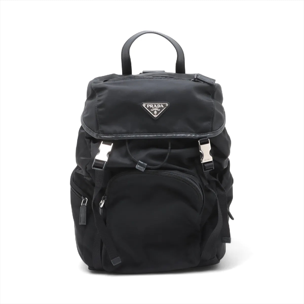 Prada Tessuto Nylon Leather Backpack Black