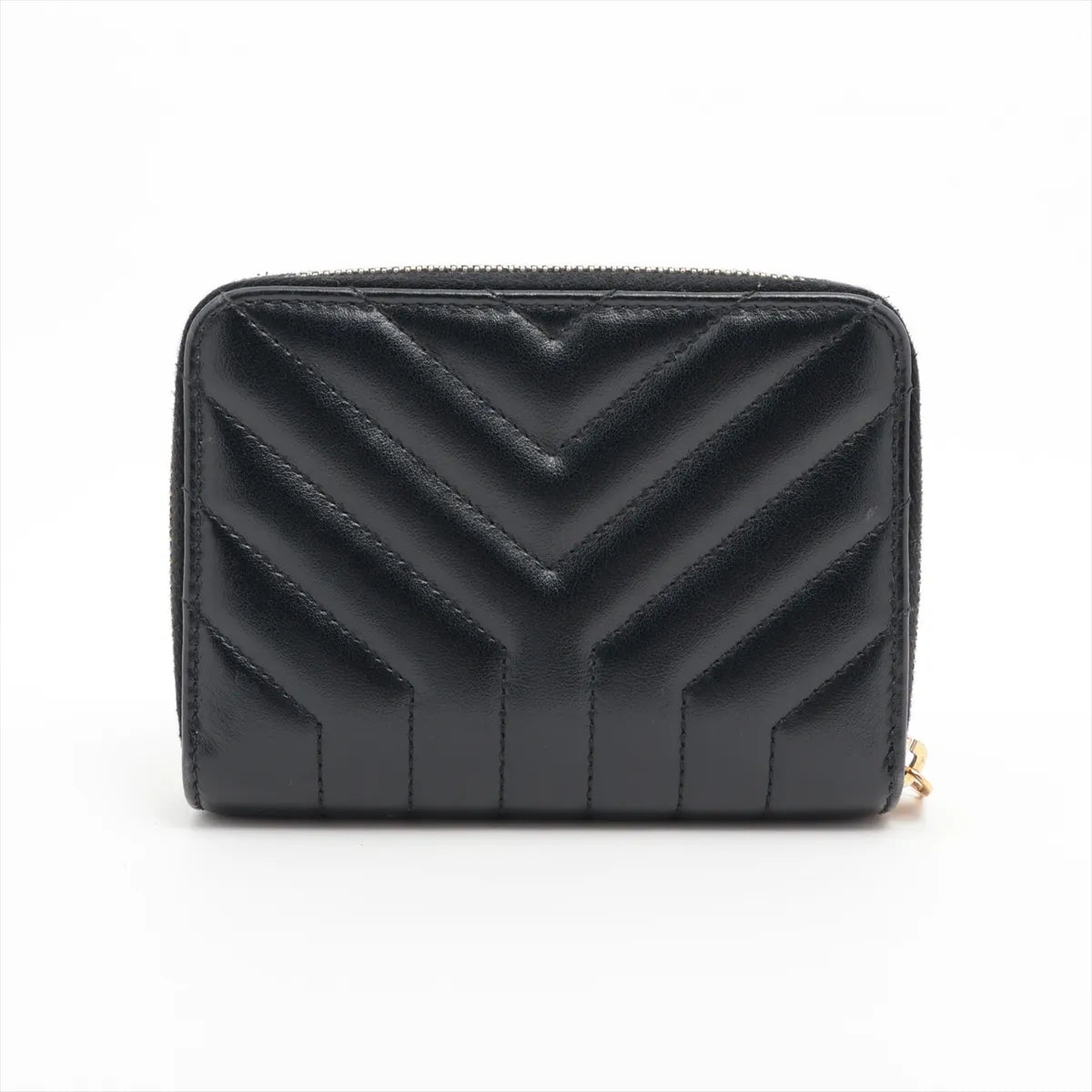 Saint Laurent Johan Leather Compact Wallet Black