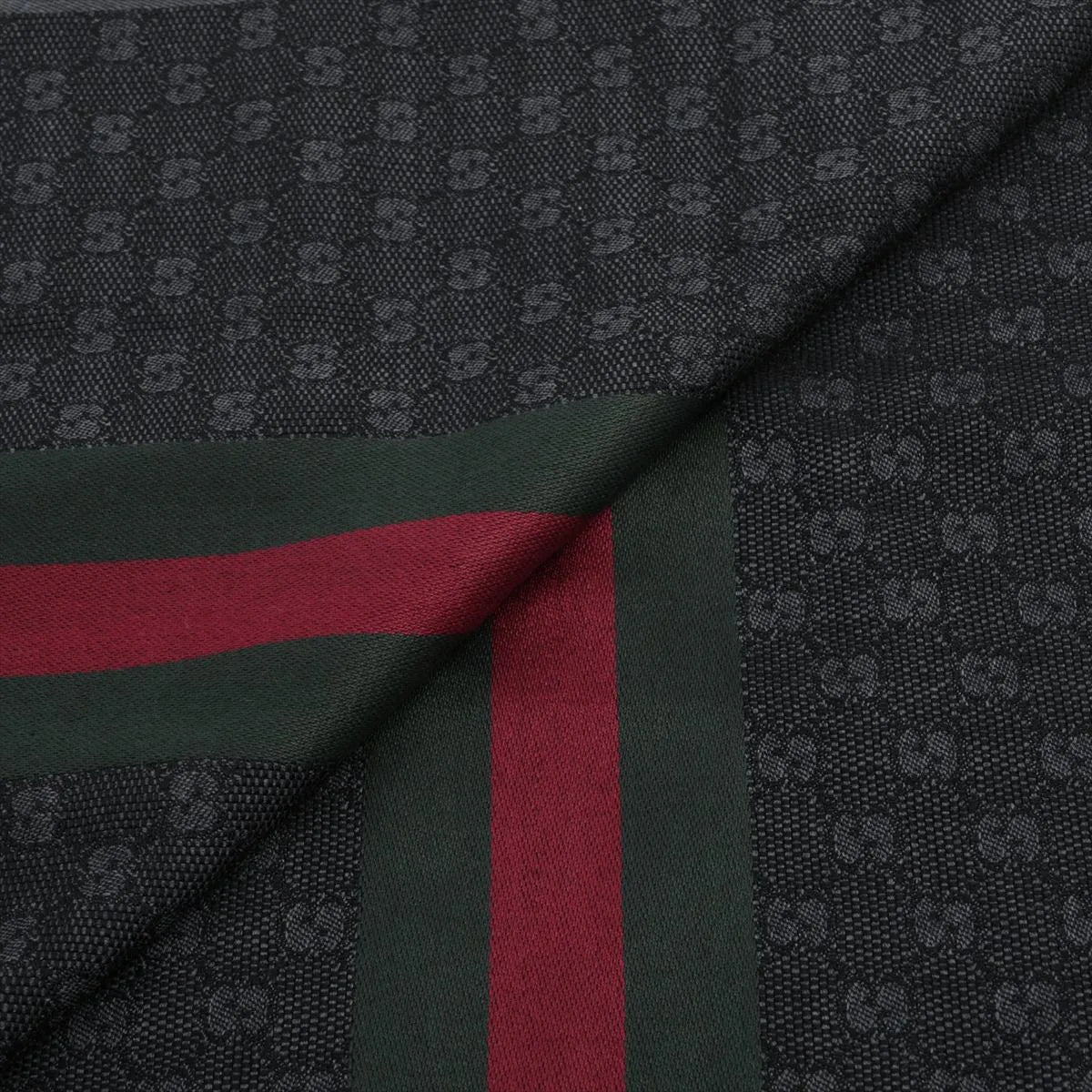 Gucci GG Logo Wool & Silk Scarf Gray