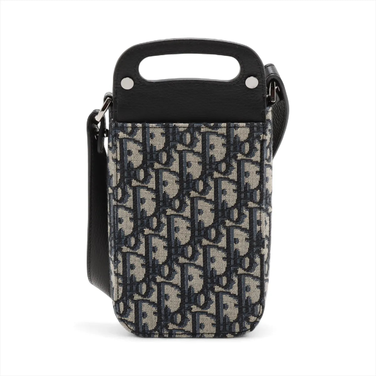 Dior Oblique Saddle Vertical Pouch Bag Navy Blue x Black