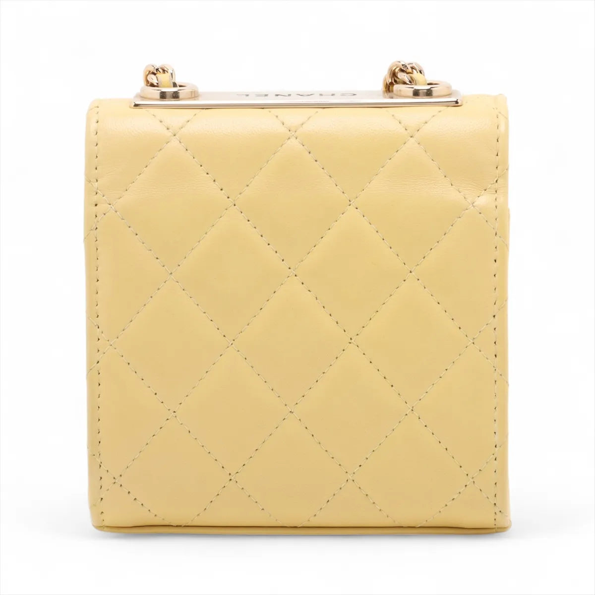 Chanel CC Logo Mini Matelasse Lambskin Single Flap Single Chain Bag Yellow