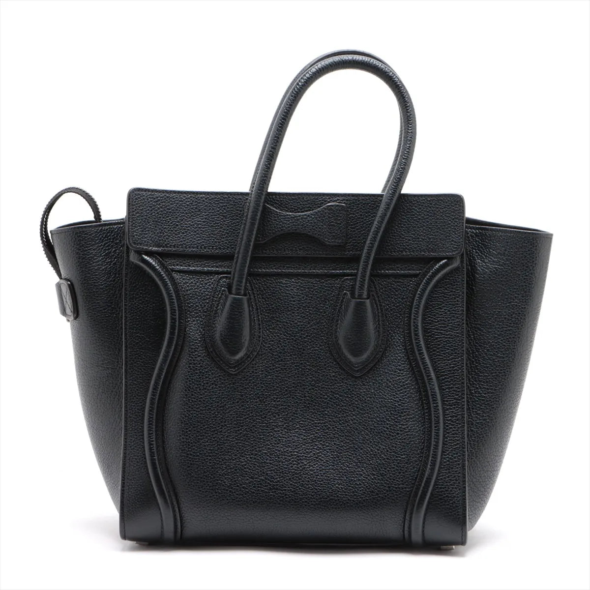 Celine Luggage Micro Shopper Leather Handbag Black