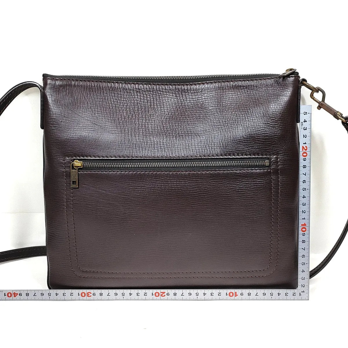 Louis Vuitton Utah Sac Plat Leather Crossbody Bag Brown