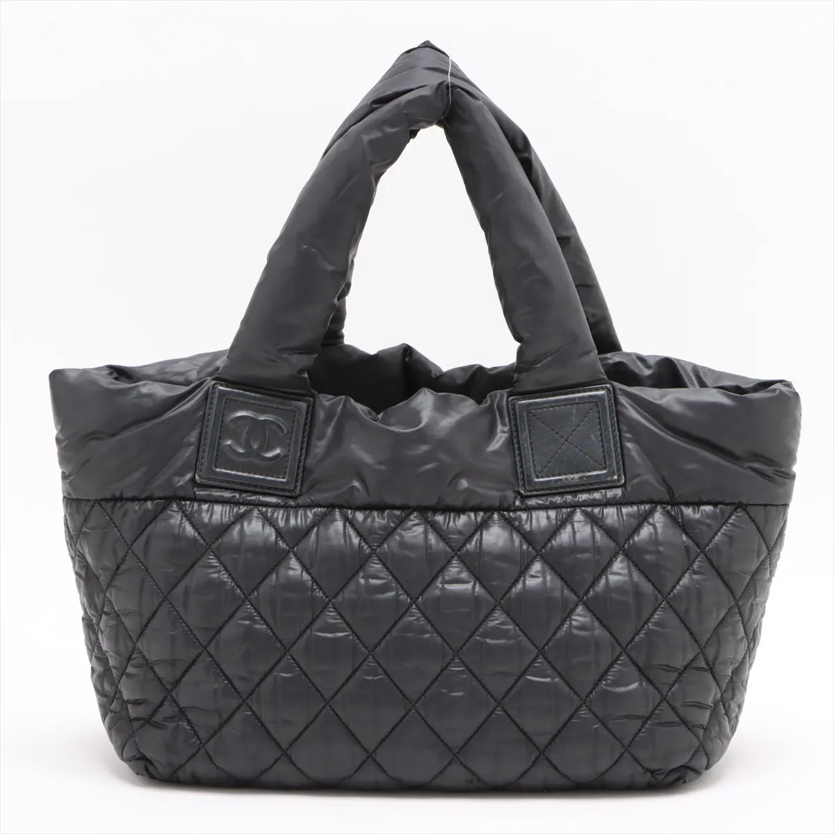 Chanel Matelasse Coco Cocoon Nylon Leather Tote Bag Black