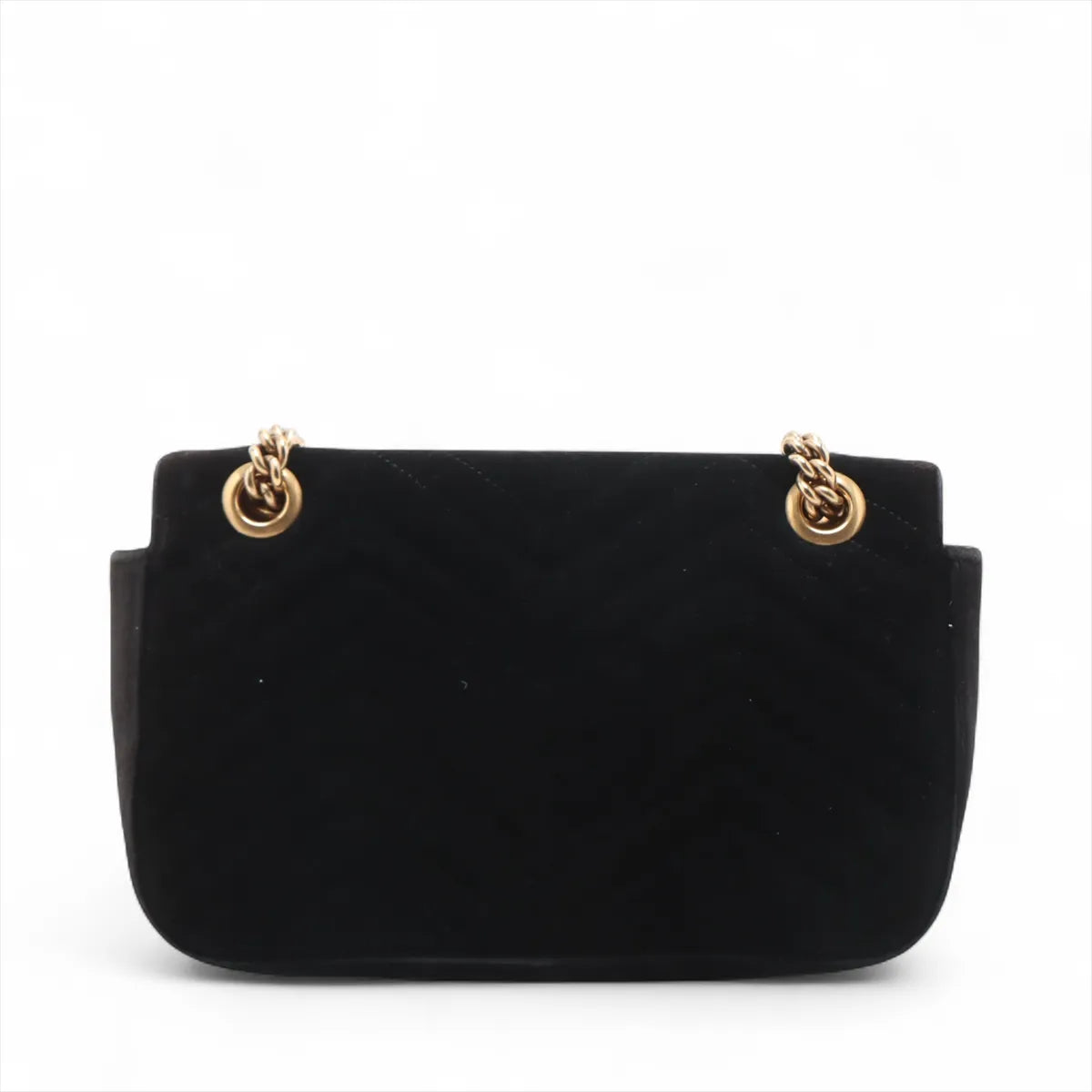 Gucci GG Marmont Crystals Velour x Bijou Chain Shoulder Bag Black