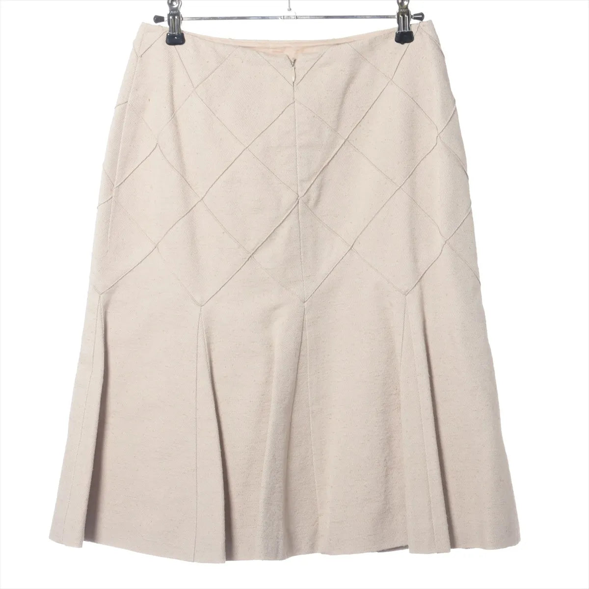 Chanel Matelasse Pleated Skirt Beige