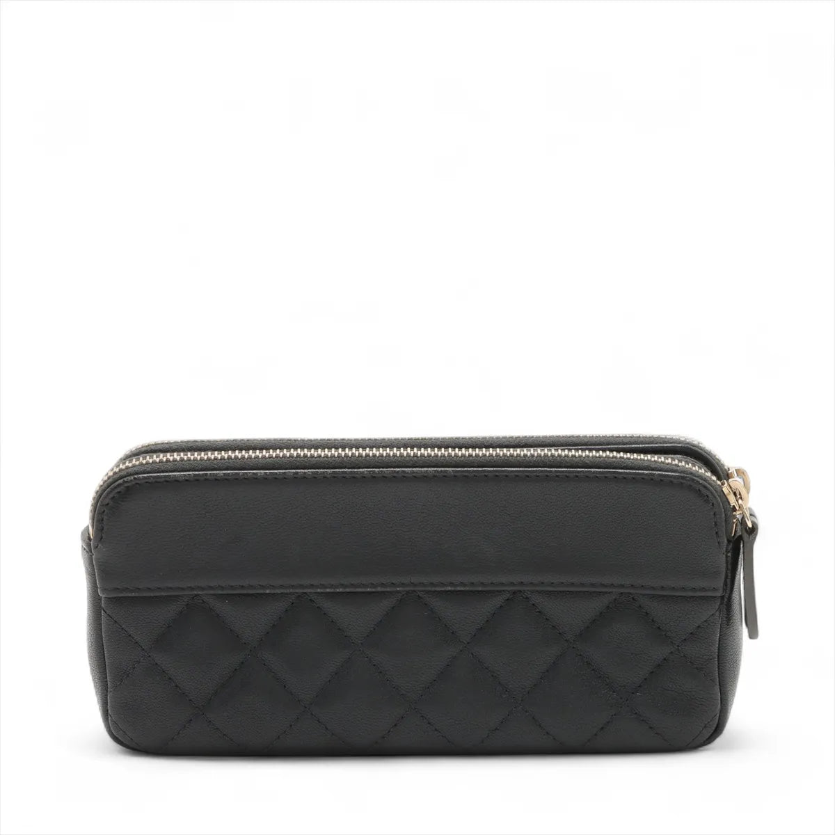 Chanel CC Logo Matelasse Mademoiselle Lambskin Wallet On Chain Black