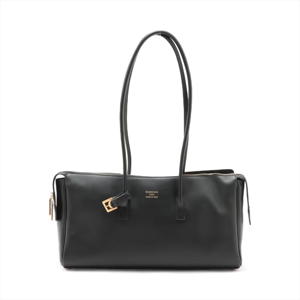 Balenciaga Bel Air Leather Shoulder Bag Black