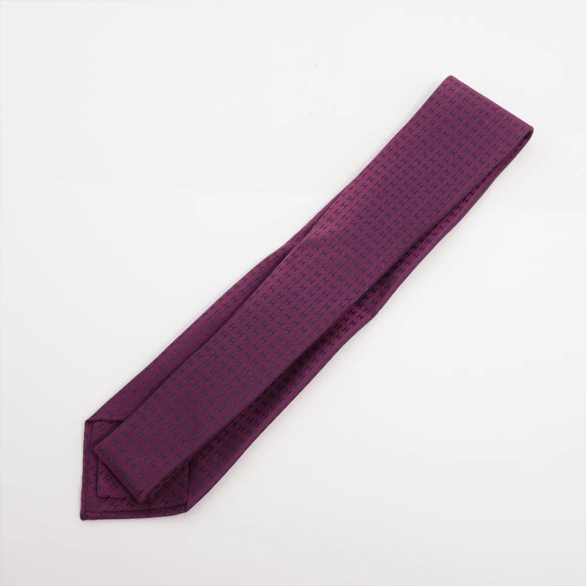 Hermès H Silk Necktie Purple