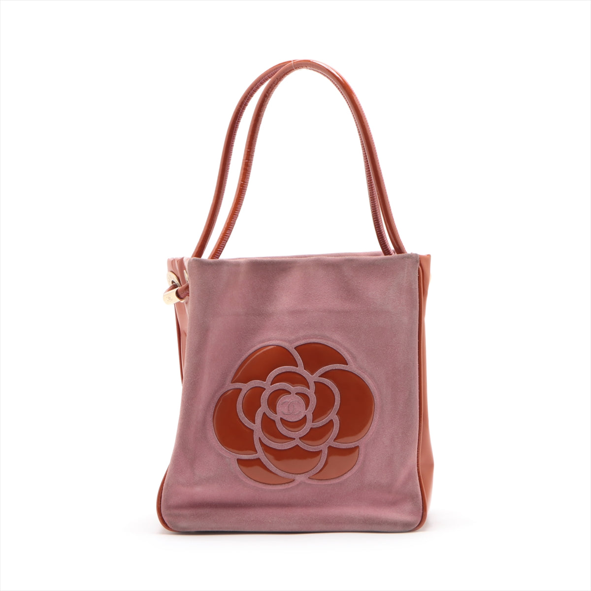 Chanel Camellia Suede x Patent Tote Bag Pink