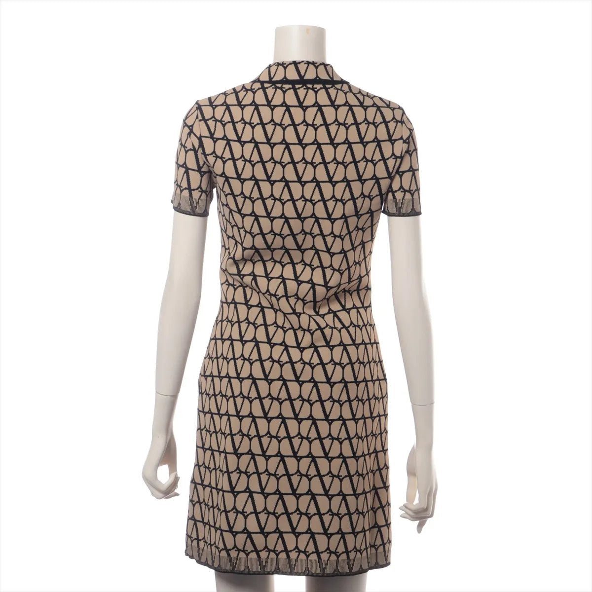 Valentino Rayon Knit Mini Dress Beige
