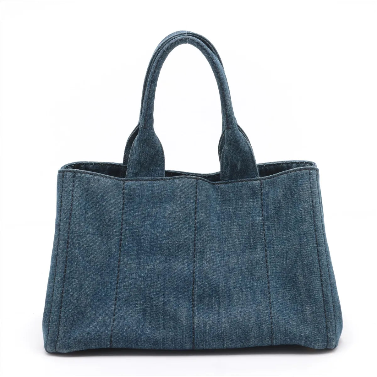 Prada Canapa Denim Tote Handbag Blue