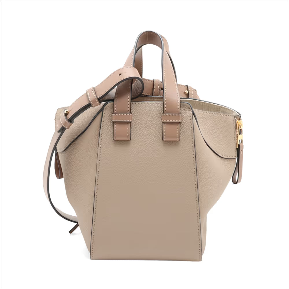 Loewe Hammock Leather Two-Way Handbag Beige
