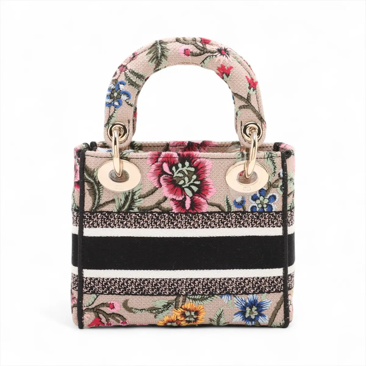 High Quality Christian Dior Lady D-Light Floral Mini Canvas Two-Way Handbag Multicolor