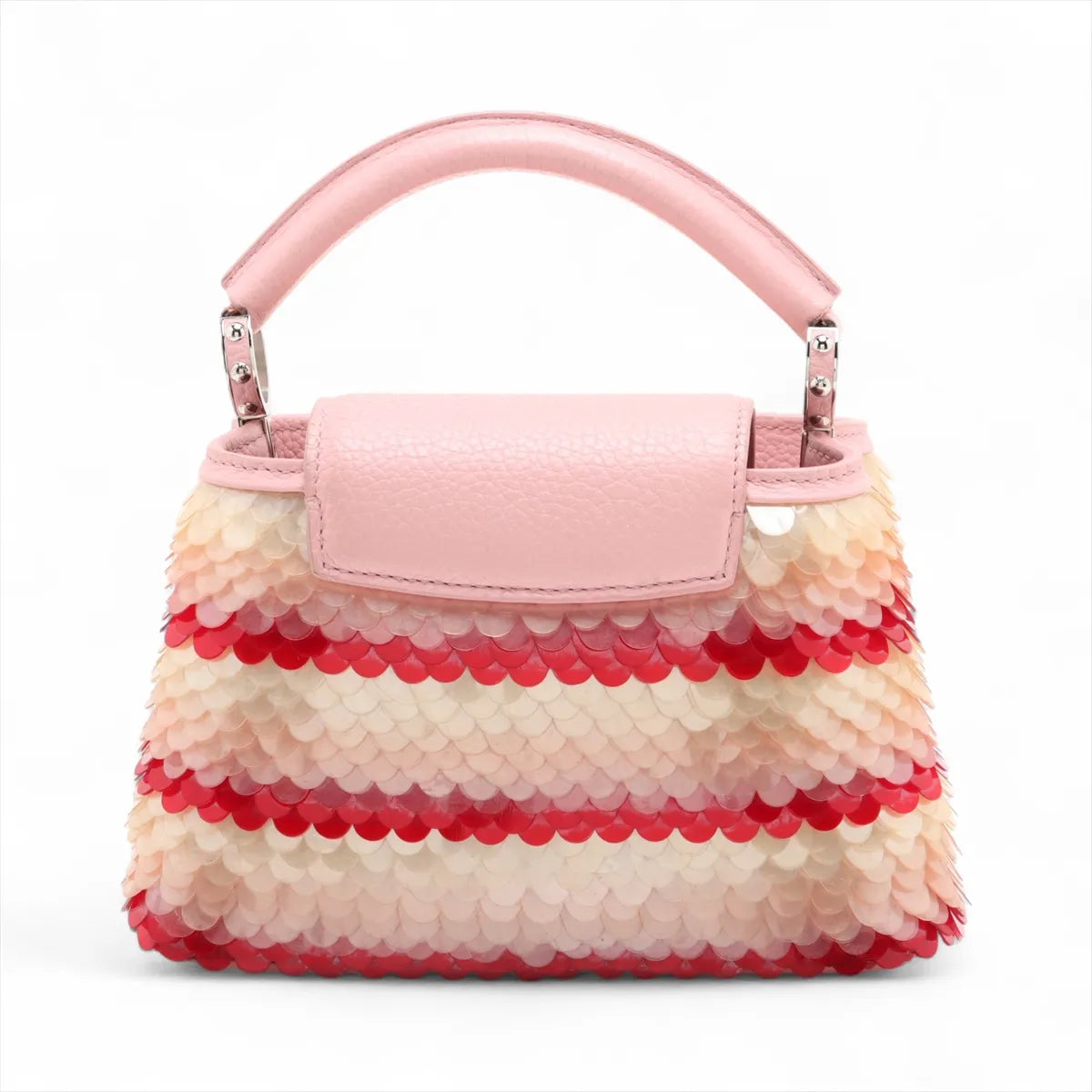 Louis Vuitton Taurillon Capucines Mini Sequins Shoulder Bag Pink x Red