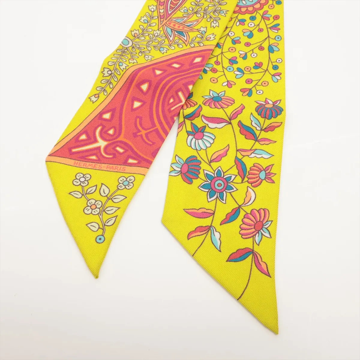 Hermes Twilly Soie L'arbre De Vie Tree of Life Silk Yellow
