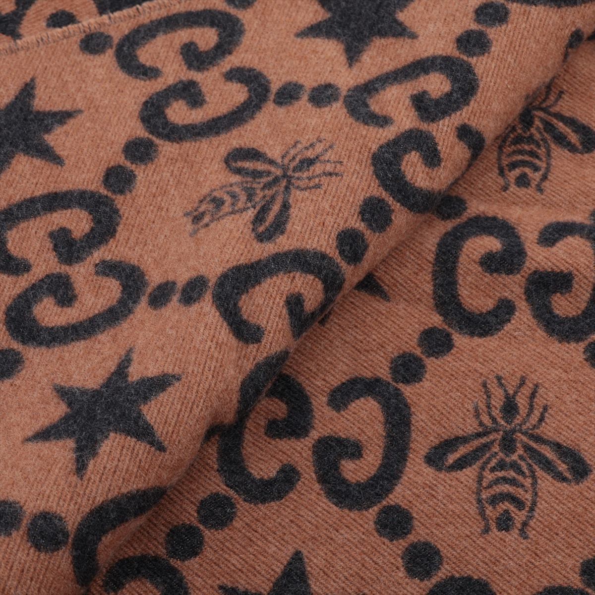 Gucci Bee & Star Scarf Brown