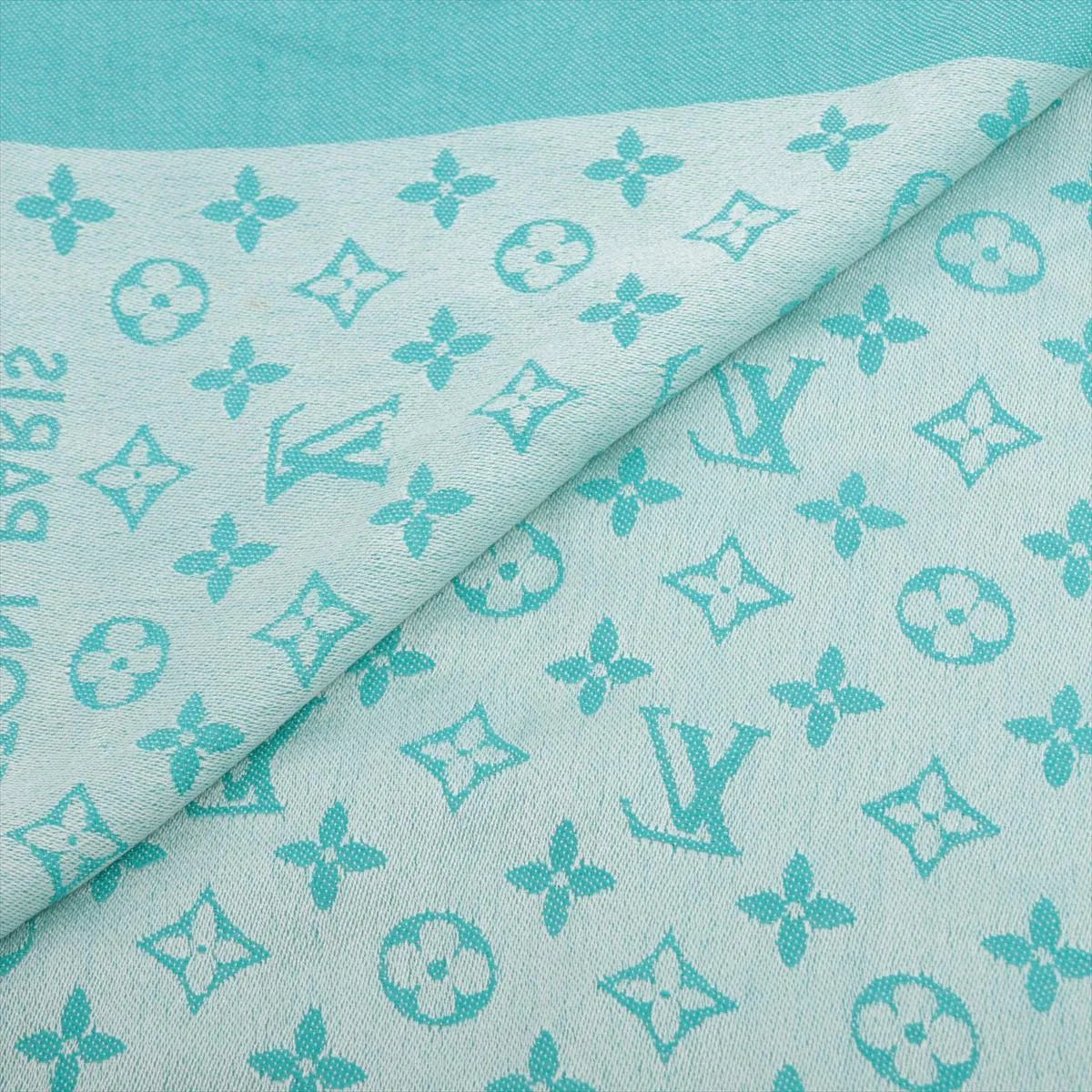 Louis Vuitton Monogram Silk Wool Scarf Tiffany Green