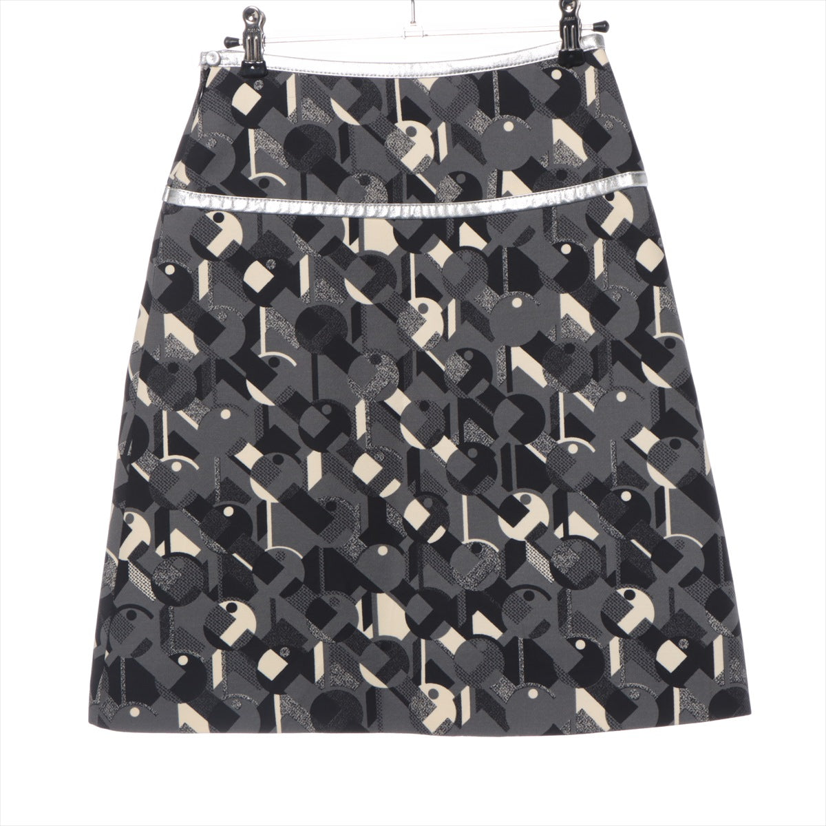 Prada Mosaic Printed Skirt  Black x Gray