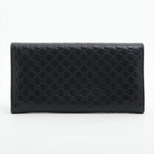 Load image into Gallery viewer, Gucci Micro Guccissima Leather Long Wallet Black