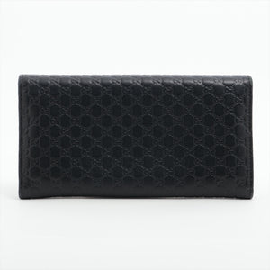 Gucci Micro Guccissima Leather Long Wallet Black