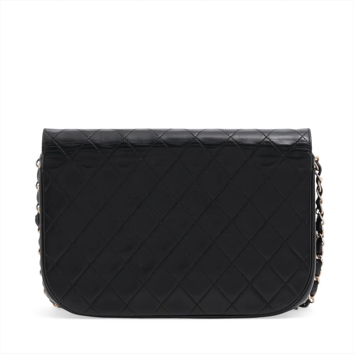 Chanel CC Logo Matelasse Lambskin Chain Shoulder Bag Black