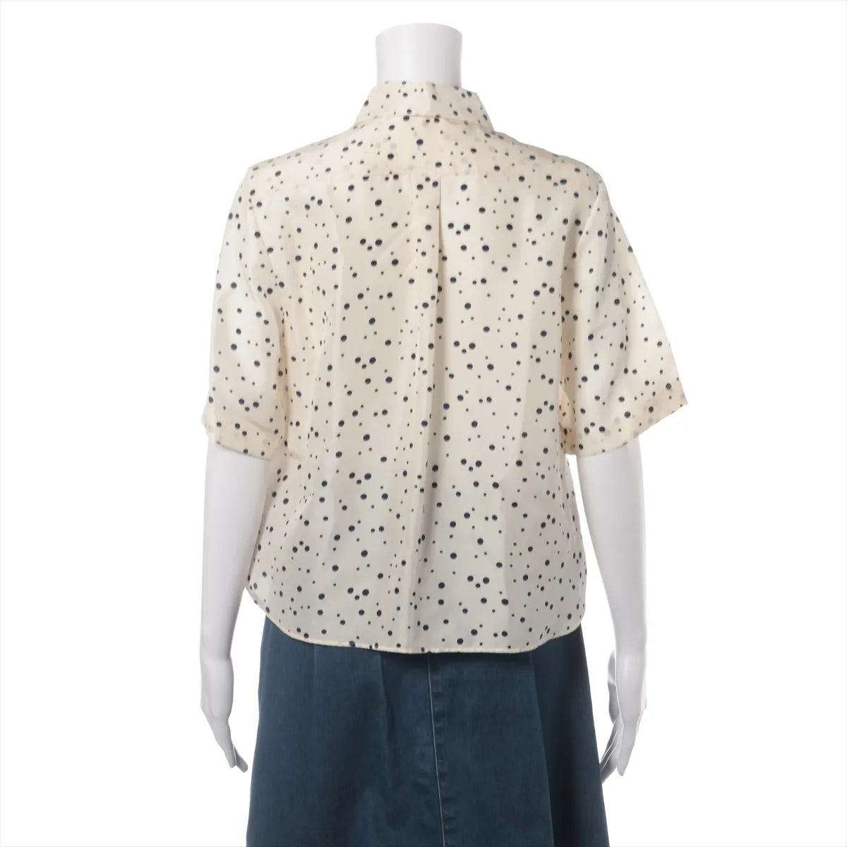 Christian Dior Bee Embroidery Silk Shirt Ivory
