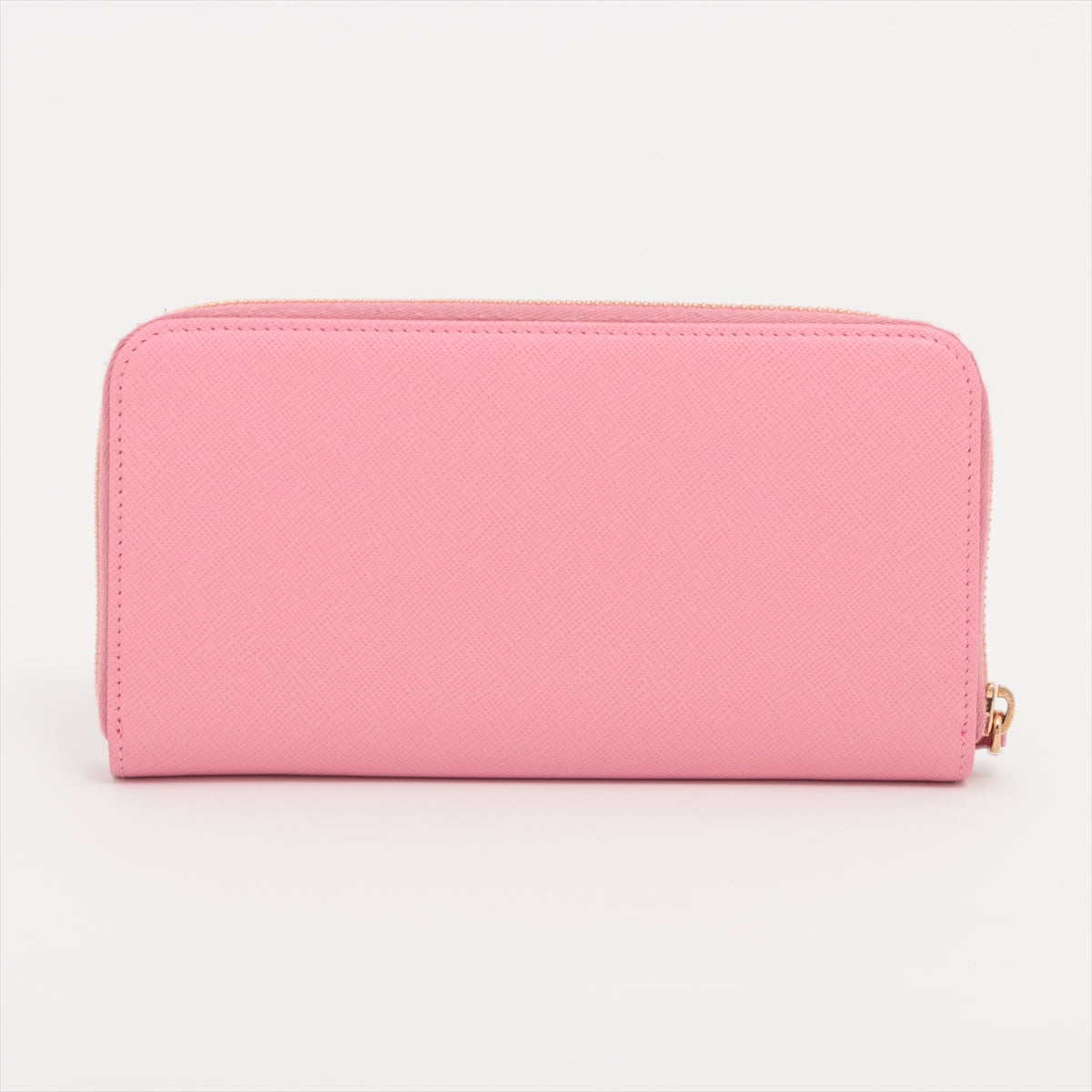 Prada Saffiano Leather Zippy Long Wallet Pink