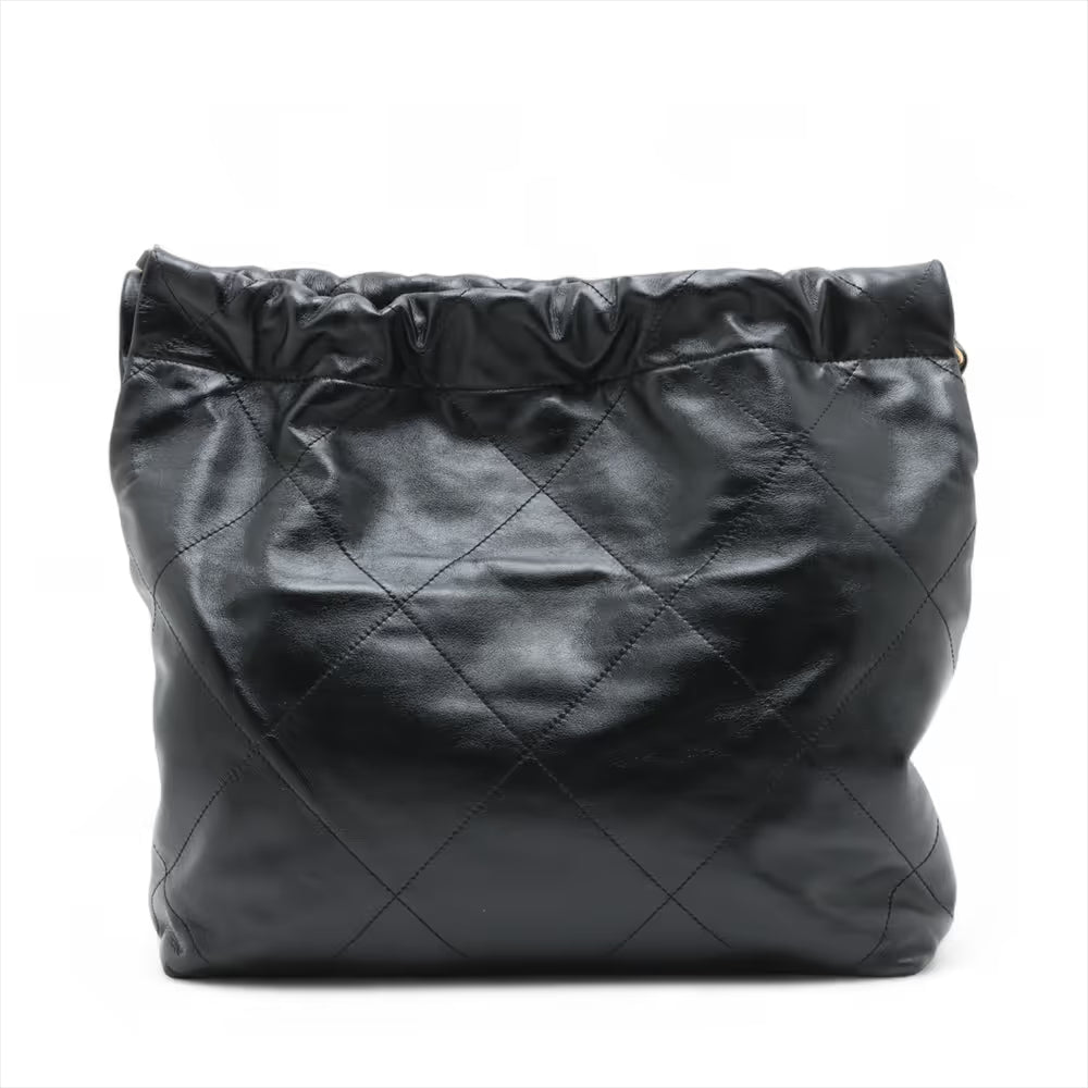 Chanel 22 Shiny Calfskin Small Shoulder Bag Black