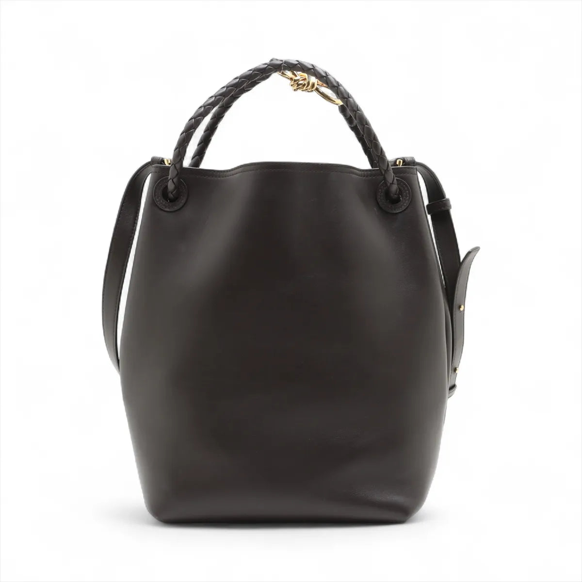 Bottega Veneta Andiamo Leather Two-Way Bucket Bag Brown